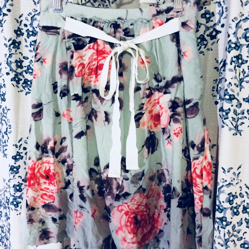 DownEast Floral Midi Skirt
